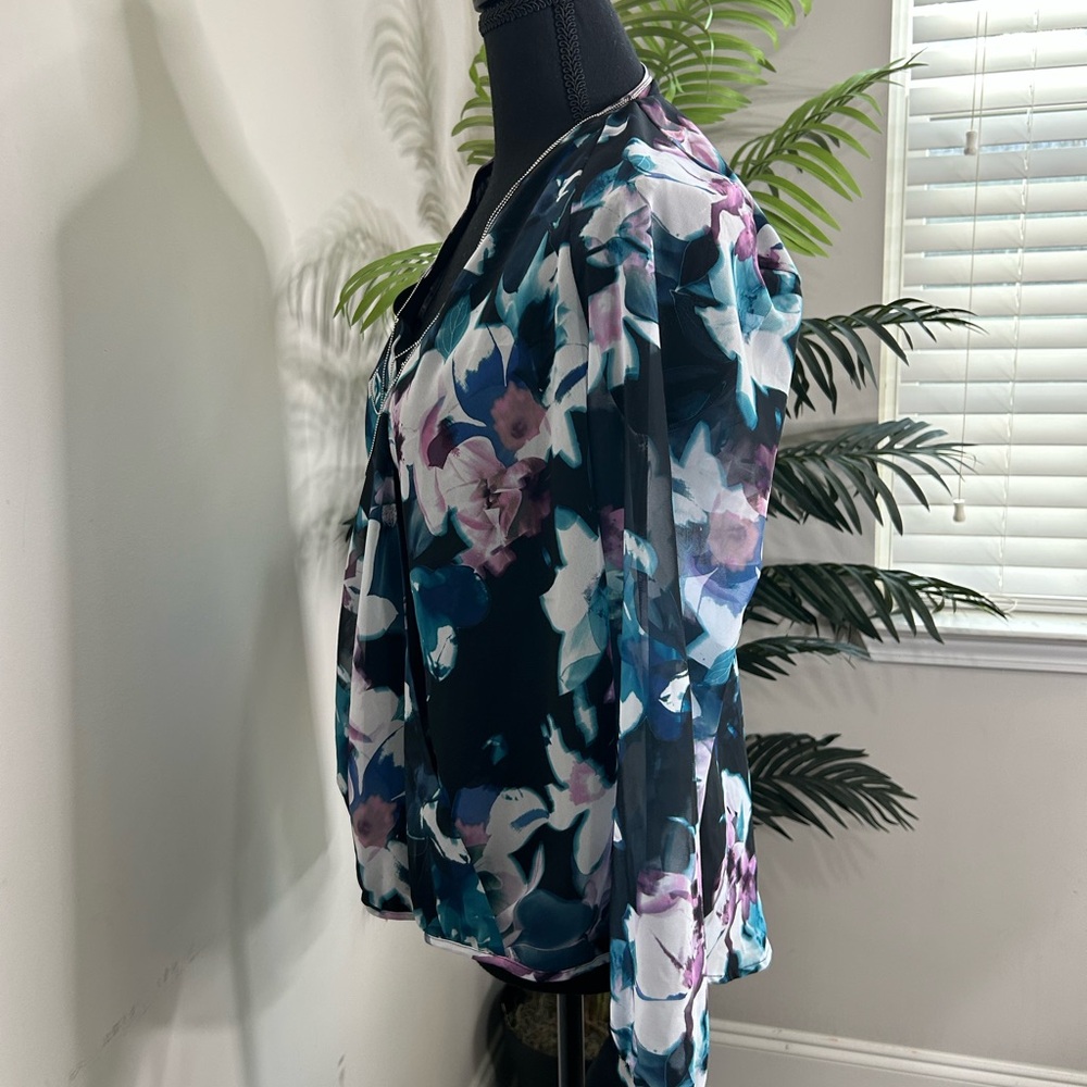 Jennifer Lopez Floral Blouse • Size M • Romantic Fairycore - Picture 3 of 5